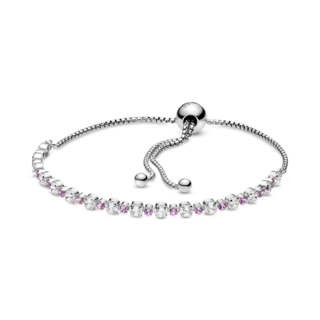 Foto 1 | Foto 1 | Pulsera Pandora Deslizante Brillo Rosa Y Transparente 598517c02 Ajustable Joyería De Lujo Para Mujer Ideal Para Regalo