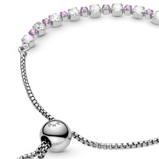 Foto 4 | Foto 4 | Pulsera Pandora Deslizante Brillo Rosa Y Transparente 598517c02 Ajustable Joyería De Lujo Para Mujer Ideal Para Regalo