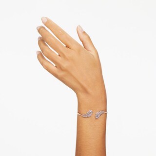 Foto 5 | Foto 5 | Pulsera Swarovski Nice Pluma Blanco Baño Tono Oro Rosa 5663478 Baño De Oro Rosa 14k Joyería De Lujo Para Mujer