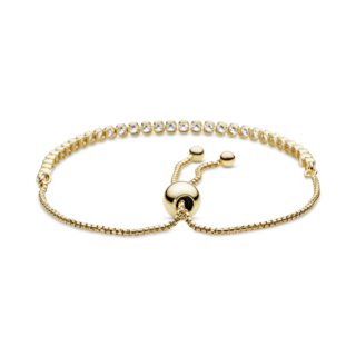 Foto 2 | Foto 2 | Pulsera Pandora De Tenis Deslizante Recubrimiento En Oro 14k 560524cz Ajustable Baño De Oro 14k Joyería De Ideal