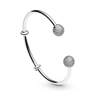 Foto 2 | Foto 2 | Pulsera Abierto De Pavé Pandora Moments Original Joyería Moda 596438cz Diseño Abierto Versátil Colección Pandora Moments