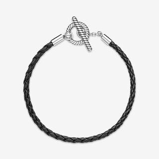 Foto 3 | Foto 3 | Pulsera Pandora Moments Cuero Trenzado Con Cierre En Forma T 591675c01 Colección Pandora Moments Original Joyería De Lujo