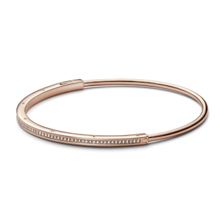 Foto 1 | Foto 1 | Pulsera Rígido I-d Pandora Signature Recubrimiento En Rosa 582313c01 Diseño Rígido Elegante Joyería De Lujo Para Mujer