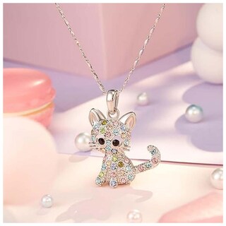 Foto 3 | Foto 3 | Dije De Gatita Con Cadenaventdepot Mxkce-003 3piezas Plata