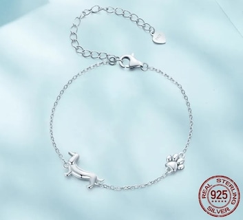 Foto 2 | Foto 2 | Pulsera Dachshund Pet Sausage Dog De Plata 925 Para Mujer - Venta Internacional.