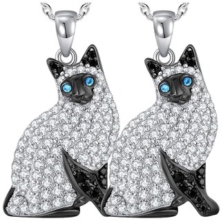Foto 1 | Foto 1 | Cadenas con Dijes de Gatos Mxeak-002 High Monaco 2 Piezas Plateado y Negro