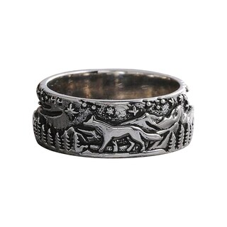 Foto 2 | Foto 2 | Anillo Huoguo Anillo De Circón Para Pareja Diseño De Lobo Y Loba A La Moda - Venta Internacional.