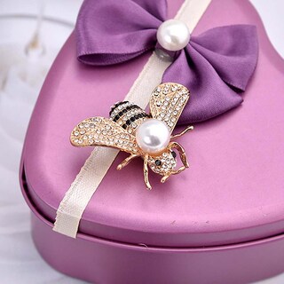 Foto 3 | Foto 3 | Broche Huoguo Little Bee Crystal Pin Moderno Para Mujer 3 X 4 Cm - Venta Internacional.