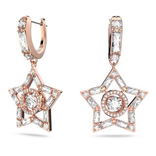 Foto 2 | Foto 2 | Pendientes Swarovski De Aro Stella Blanco Baño Tono Oro Rosa 5617769 Baño De Oro Rosa 14k Joyería De Lujo Para Mujer Ideal
