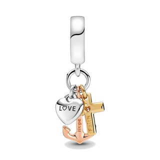 Foto 2 | Foto 2 | Charm Pandora Colgante De Tres Tonos Cruz Corazón Y Ancla. 799354c01 Joyería De Lujo Para Mujer Ideal Para Regalo Elegante