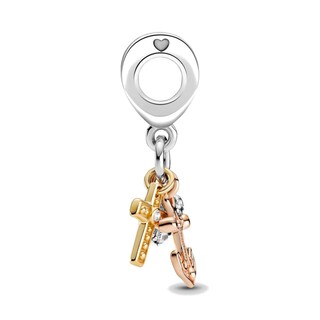 Foto 3 | Foto 3 | Charm Pandora Colgante De Tres Tonos Cruz Corazón Y Ancla. 799354c01 Joyería De Lujo Para Mujer Ideal Para Regalo Elegante