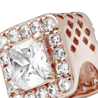 Foto 4 | Foto 4 | Charm Pandora Cuadrado Con Halo Brillante Recubrimiento 14k 786206cz Joyería De Lujo Para Mujer Ideal Para Regalo Elegante