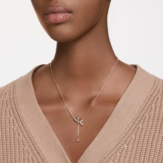 Foto 5 | Foto 5 | Colgante Swarovski En Y Volta Lazo Rosa Baño Tono Oro Rosa 5647569 Baño De Oro Rosa 14k Joyería De Lujo Para Mujer Ideal