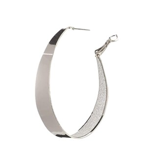 Foto 4 | Foto 4 | Pendientes Guess Ovalados Grandes Plateados con Purpurina 40 mm - Venta Internacional