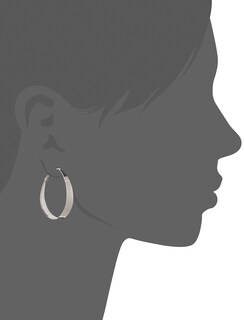 Foto 5 | Foto 5 | Pendientes Guess Ovalados Grandes Plateados con Purpurina 40 mm - Venta Internacional