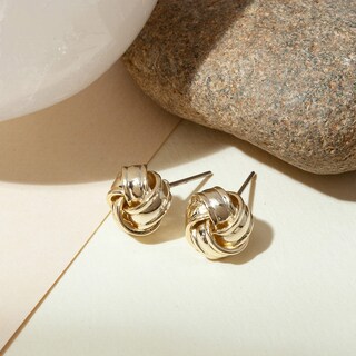 Foto 5 | Foto 5 | Pendientes Pavoi Love Knot De Plata Chapados En Oro Amarillo De 14 Quilates Para Mujer - Venta Internacional.
