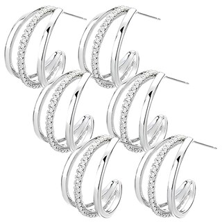 Foto 2 | Foto 2 | Par De Pendientes Ventdepot Mxrgg-003 3 Piezas Plata