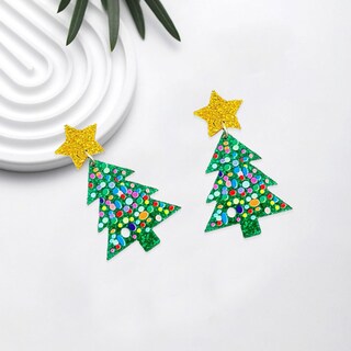 Foto 4 | Foto 4 | Pendientes Acrílicos Con Forma De Árbol De Navidad Para Mujer - Venta Internacional.