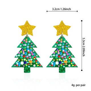 Foto 5 | Foto 5 | Pendientes Acrílicos Con Forma De Árbol De Navidad Para Mujer - Venta Internacional.