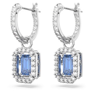 Foto 3 | Foto 3 | Pendientes Swarovski Una Octagon Azul Con Circonita Swarovski - Venta Internacional.