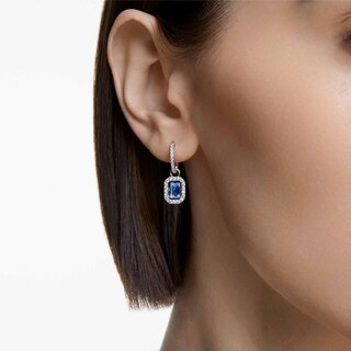Foto 5 | Foto 5 | Pendientes Swarovski Una Octagon Azul Con Circonita Swarovski - Venta Internacional.