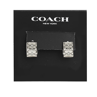 Foto 4 | Foto 4 | Pendientes Coach Signature Acolchados Huggie Crystal/rhodium Para Mujer - Venta Internacional.