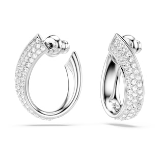 Foto 3 | Foto 3 | Pendientes Swarovski Exist Mini Hoop, Tamaño Pequeño, Rodio Blanco - Venta Internacional.