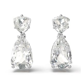 Foto 1 | Foto 1 | Pendientes Swarovski Mesmera Drop Con Piedras Grandes Y Transparentes De Talla Mixta - Venta Internacional.