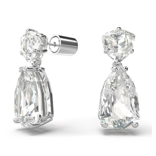 Foto 2 | Foto 2 | Pendientes Swarovski Mesmera Drop Con Piedras Grandes Y Transparentes De Talla Mixta - Venta Internacional.