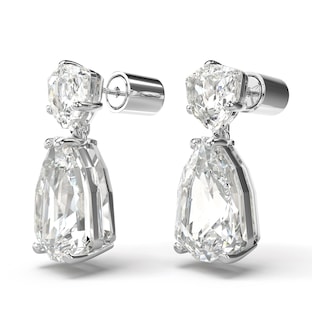 Foto 3 | Foto 3 | Pendientes Swarovski Mesmera Drop Con Piedras Grandes Y Transparentes De Talla Mixta - Venta Internacional.