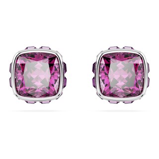 Foto 1 | Foto 1 | Pendientes De Tuerca De Cristal Morado Con Piedra Natal De Febrero De Swarovski - Venta Internacional.