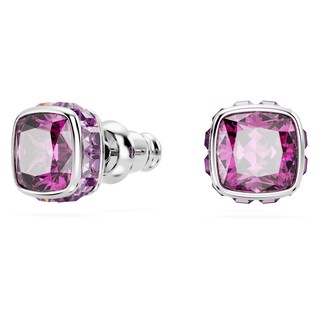 Foto 2 | Foto 2 | Pendientes De Tuerca De Cristal Morado Con Piedra Natal De Febrero De Swarovski - Venta Internacional.