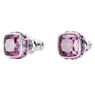 Foto 3 | Foto 3 | Pendientes De Tuerca De Cristal Morado Con Piedra Natal De Febrero De Swarovski - Venta Internacional.