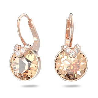Foto 1 | Foto 1 | Pendientes Swarovski Bella V De Cristal Rosa Chapados En Oro Rosa - Venta Internacional.