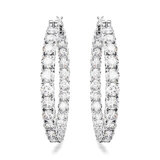 Foto 2 | Foto 2 | Pendientes Swarovski Matrix Hoop Con Cristales Redondos Blancos - Venta Internacional.