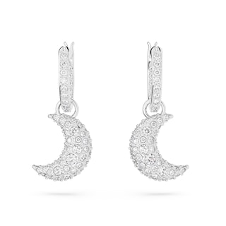 Foto 2 | Foto 2 | Pendientes Swarovski Sublima Drop Con Forma De Luna Creciente En Rodio - Venta Internacional.