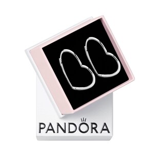 Foto 1 | Foto 1 | Pendientes Pandora De Plata De Ley Con Forma De Corazón Asimétrico - Venta Internacional.