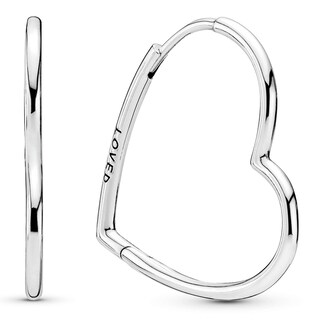 Foto 2 | Foto 2 | Pendientes Pandora De Plata De Ley Con Forma De Corazón Asimétrico - Venta Internacional.