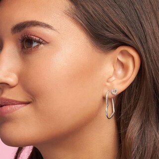 Foto 3 | Foto 3 | Pendientes Pandora De Plata De Ley Con Forma De Corazón Asimétrico - Venta Internacional.