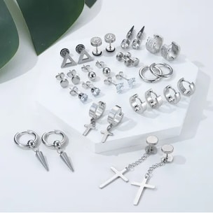Foto 3 | Foto 3 | 15 Xtellar Pares Aretes Hombre Piercing Pendientes Acero Inoxidable