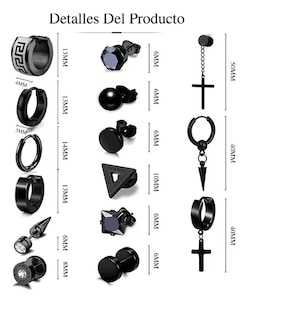 Foto 2 | Foto 2 | 15 Xtellar Pares Aretes Hombre Piercing Pendientes Acero Inoxidable