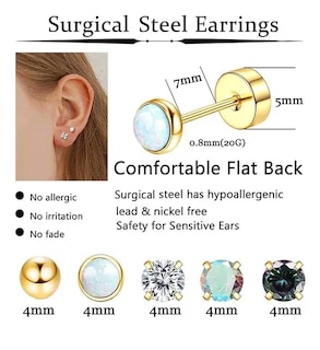 Foto 2 | Foto 2 | 8pare Xtellar Piercing Aretes Oreja Cartílago Acero Inoxidable Mujer