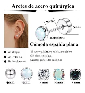 Foto 2 | Foto 2 | 8pare Xtellar Piercing Aretes Oreja Cartílago Acero Inoxidable Mujer