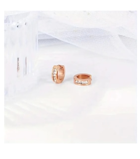 Foto 4 | Foto 4 | Aretes Para Mujer Huggies Tender Dorada Pendientes De Aro Chapada En Oro De 18k Con Diamante De Zirconia Cúbica