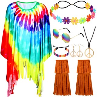 Foto 1 | Foto 1 | Set De Accesorios De Disfraz Hicarer, 7 Piezas, 60 Y 70, Hippie Classic - Venta Internacional.
