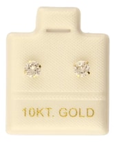 Broquel Oro 10k | Recto 3mm Con Cristal Swarovski