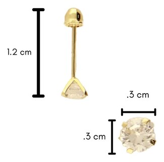 Foto 3 | Foto 3 | Broquel Oro 10k | Recto 3mm Con Cristal Swarovski