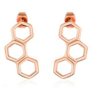 Foto 1 | Foto 1 | Pendientes West Coast Jewelry Chapados En Oro Rosa Pulido - Venta Internacional.