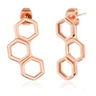 Foto 2 | Foto 2 | Pendientes West Coast Jewelry Chapados En Oro Rosa Pulido - Venta Internacional.