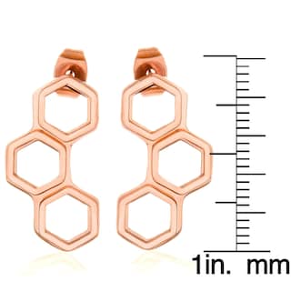 Foto 3 | Foto 3 | Pendientes West Coast Jewelry Chapados En Oro Rosa Pulido - Venta Internacional.